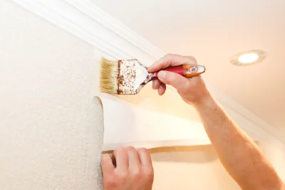Pose de papier peint à la Fage-Montivernoux — revêtements muraux et toiles de verre